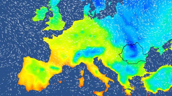 Harta temperaturilor în Europa