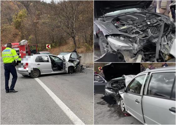 Două femei încarcerate şi 3 copii răniţi, după ce două maşini s-au ciocnit frontal pe DN 2D în Vrancea. Traficul, blocat pe un sens