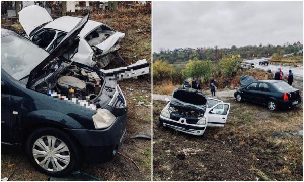Accident cu cinci răniți, în Giurgiu. Două mașini au fost spulberate de pe șosea, după ce s-au ciocnit violent. Printre victime, doi copii de 6 și 14 ani
