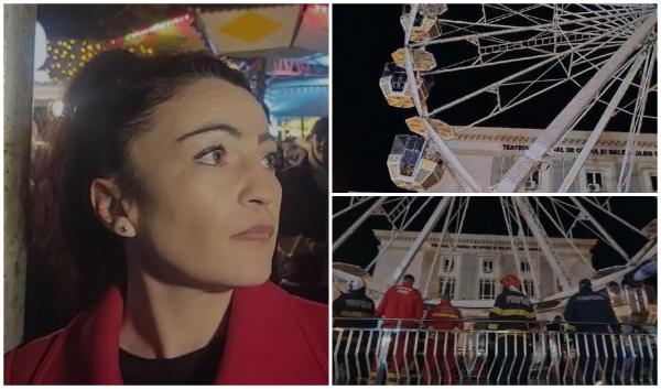 Roata panoramică din Târgul de Crăciun din Constanţa a rămas blocată