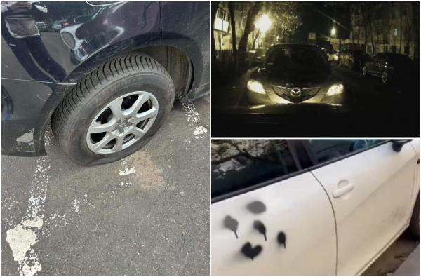 Mașini zgâriate, stropite cu vopsea şi cauciucuri tăiate. Mai mulţi gălăţeni s-au trezit cu autoturismele vandalizate: cine ar fi de vină