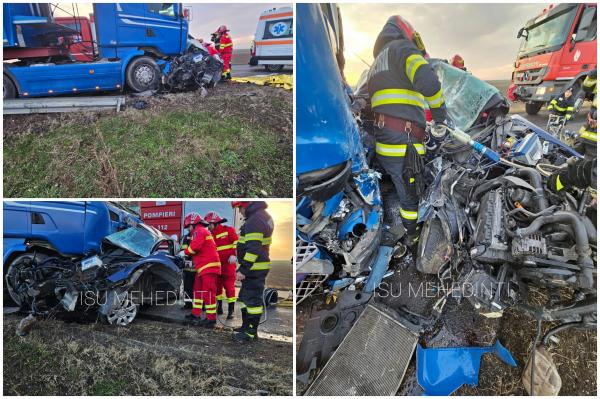 Tragedie în Mehedinţi. Mamă şi fiică, moarte pe loc, după un accident frontal cu un TIR