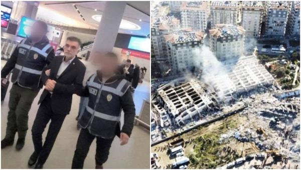 Constructorul "blocurilor bogaţilor" din Hatay, toate prăbuşite pe o parte, a fost arestat pe aeroport, în timp ce încerca să fugă din ţară