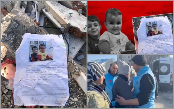 "Suntem doi frați care se iubesc". Pagina din jurnalul unui copil din Turcia găsită sub dărâmături a emoționat o lume întreagă. Micuții au murit împreună