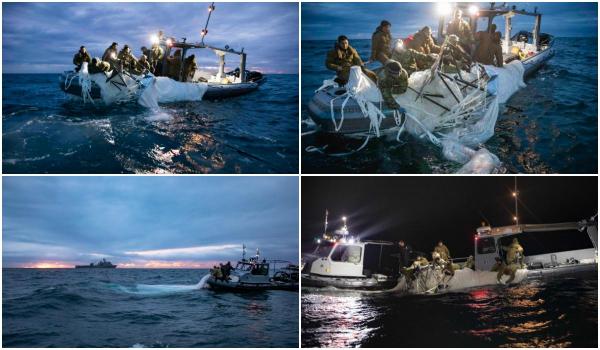 Marina SUA a publicat poze cu resturile presupusului balon-spion al Chinei. Oficialii de la Beijing refuză să discute cu șeful Pentagonului