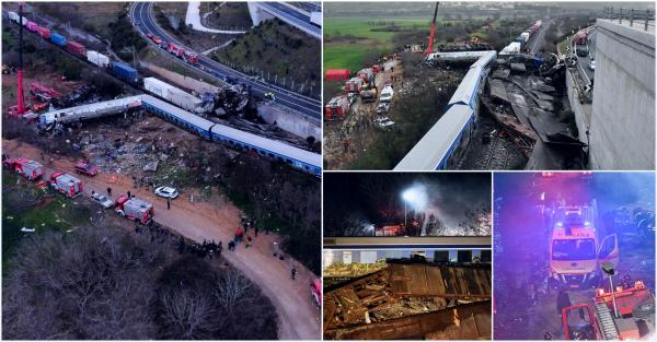 Tragedie în Grecia: 32 de morți și 85 de răniți, după ce un tren de pasageri și un marfar s-au ciocnit frontal. "Am trăit ceva foarte şocant"