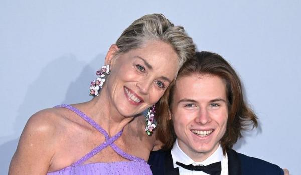 Sharon Stone alături de fiul său Roan