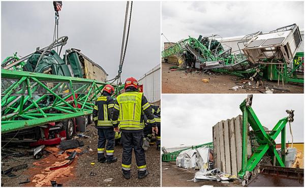 Șofer de TIR mort în cabină, strivit de o macara prăbușită peste camion. Groază pe un șantier din Austria