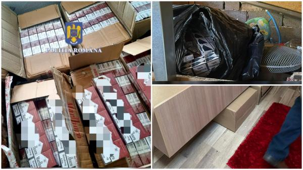 Polițiștii au confiscat 123.000 de ţigarete.