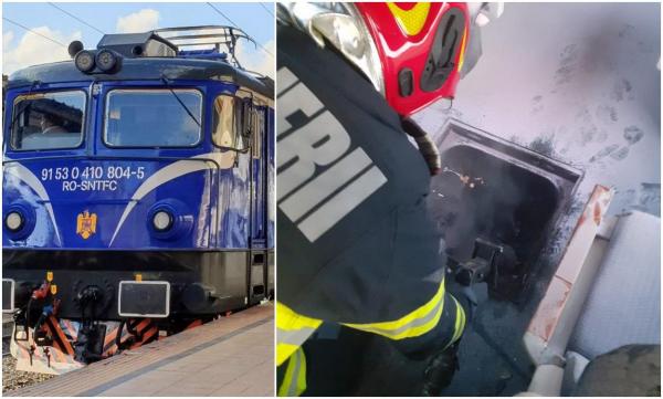 Un tren a luat foc într-o gară din Cluj, zeci de călători s-au autoevacuat. Flăcările au izbucnit în timp ce garnitura staționa