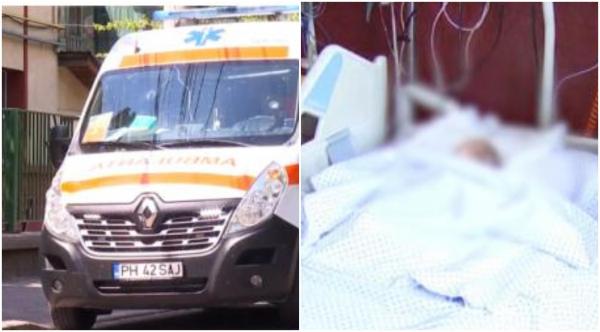 Care este starea bebeluşului ajuns la spital malnutrit şi deshidratat. Micuţul respiră cu ajutorul aparatelor