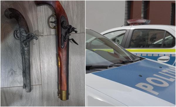 Pistoale vechi, aduse din Anglia