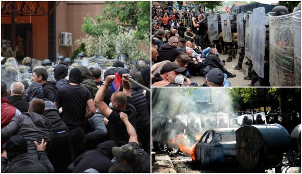 Butoiul cu pulbere al Europei stă să explodeze. Soldați NATO, atacați de sârbi cu cocktailuri Molotov și pietre, în nordul Kosovo