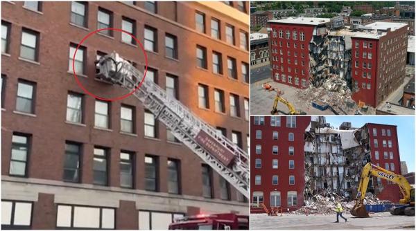 Momentul în care o femeie blocată într-o clădire care se prăbuşeste este salvată. Aceasta a stat ascunsă sub canapea o zi întreagă de frică