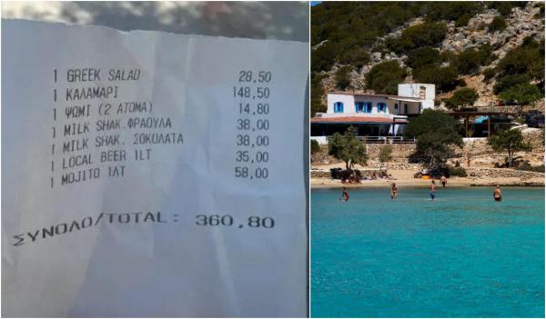 Un turist a primit o notă de plată de 376 de euro în Mykonos. Ce a comandat: "Am fost înşelaţi"