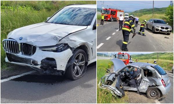 Nissan Micra spulberat de un BMW, pe un drum din Alba. Un bărbat a murit, iar un altul a ajuns în stare gravă la spital