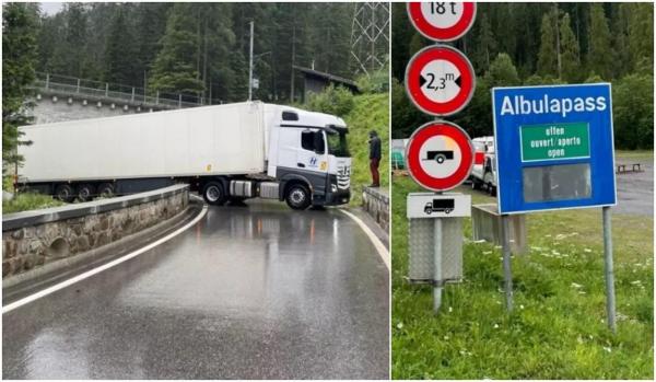 Aventura unui șofer de TIR "trădat" de GPS, în Elveția. A ignorat toate indicatoarele rutiere, apoi s-a chinuit ore întregi să deblocheze camionul