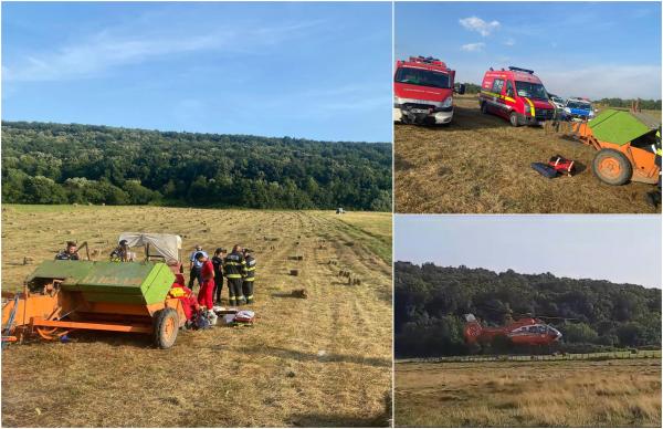 Un băiat de 16 ani a rămas blocat într-un utilaj agricol, în Timiş. Tânărul inconştient a fost preluat cu urgenţă de elicopterul SMURD