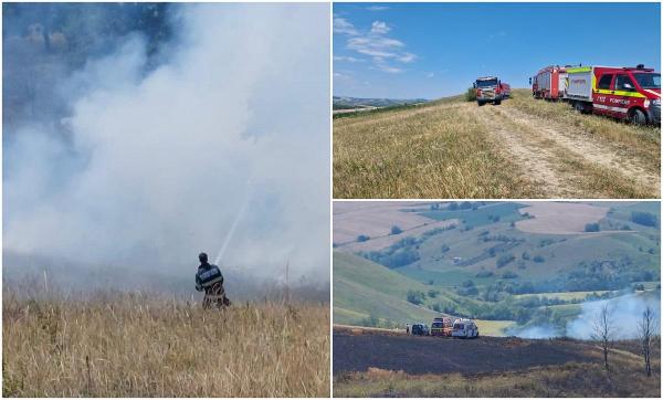 Un bărbat a murit în Bacău, în urma unui puternic incendiu de vegetație. Patru echipaje de pompieri au intervenit pentru stingerea flăcărilor