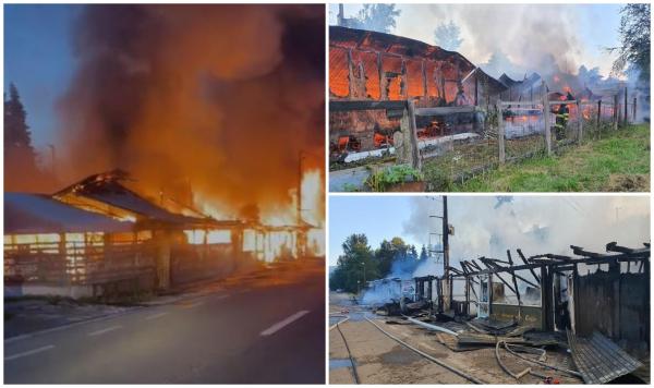 Magazinul, distrus în incendiu