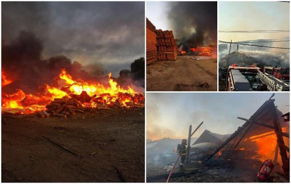 Incendiu în Mureş, la un depozit de carburant și lemne: Un bărbat a murit, alţi trei în stare gravă. Pompierii intervin cu 3 autospeciale
