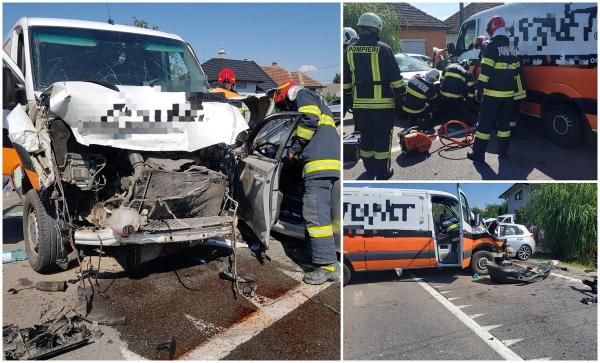 Accident de groază în Ciuperceni, între două utilitare şi un autoturism. Şase persoane rănite, între care doi copii