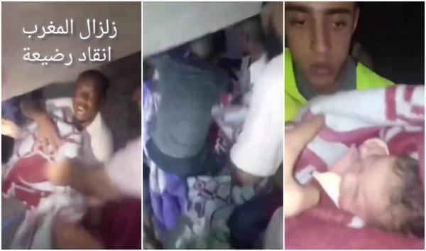 Salvare dramatică în Maroc. Momentul în care un nou-născut este scos în viață de sub dărâmături, după cutremurul care a ucis peste 2.000 de oameni
