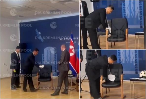 Scaunul pe care a stat Kim Jong Un, dezinfectat înainte de întâlnirea cu Putin. "Chestiune de viaţă şi de moarte" pentru securitatea nord-coreeană