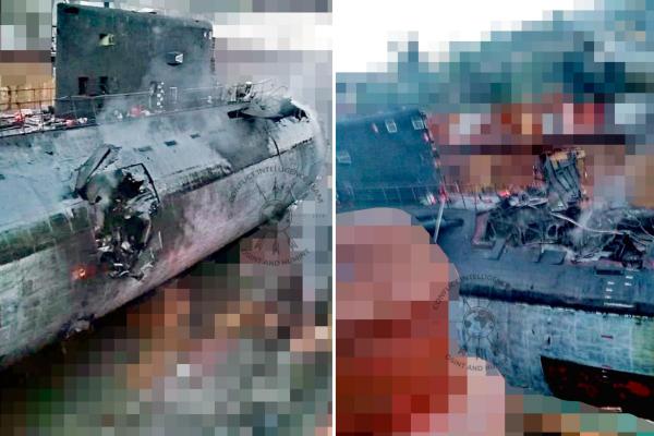 Daune catastrofale pentru ruşi. Primele imagini cu submarinul de atac Rostov-pe-Don găurit de rachetele ucrainene care au penetrat carena