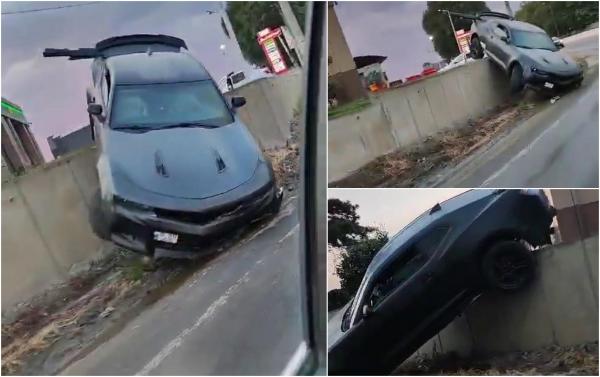 Cu bolidul pe gard după o cursă nebună. Un tânâr de 20 de ani beat criţă s-a urcat cu maşina pe un zid după o goană pe străzile din Constanţa