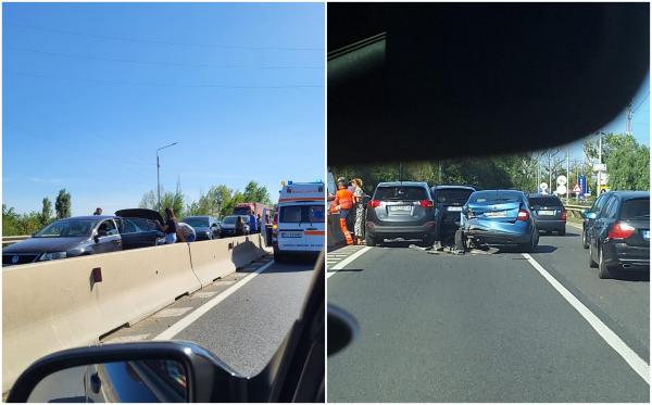 Carambol în Prahova. Cinci maşini s-au ciocnit: 12 persoane, între care 3 copii, implicate în accident