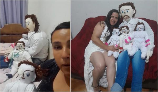 Femeia care s-a căsătorit cu o păpușă din cârpe a devenit mamă de gemeni. Soțul Marcelo, depășit de cheltuieli și viața cu 3 copii
