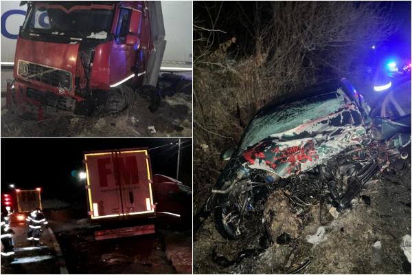 Tânăr de 23 ani, scos fără viaţă dintre fiare după ce a intrat frontal cu maşina într-un TIR. Accident mortal în Vâlcea