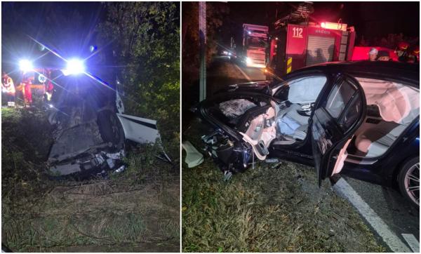 Accident cu doi morţi pe DN 64. Un BMW şi un Duster s-au făcut praf azi noapte la Orleşti, în Vâlcea