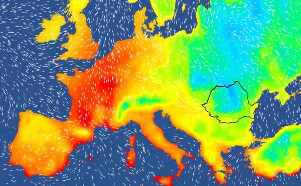 Harta temperaturilor în Europa