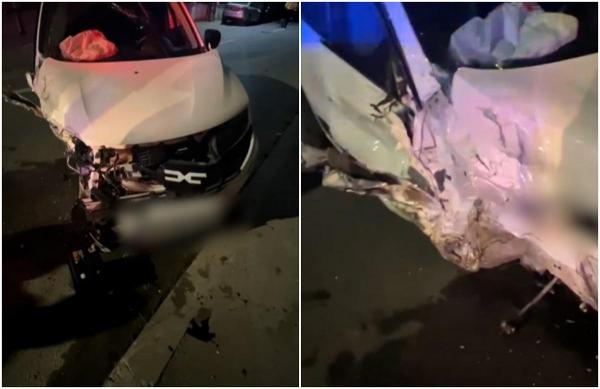 Accident cu cinci mașini pe o șosea din Râmnicu Vâlcea. Una dintre ele a fost făcută praf în impact. Vinovatul, un șofer băut