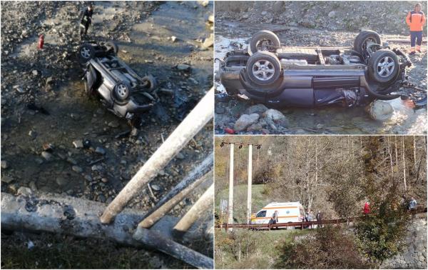 Accident de groază în Vrancea. Șoferul a murit după ce a căzut cu mașina de pe pod. O fetiță de 9 ani care era cu el a reușit să iasă singură