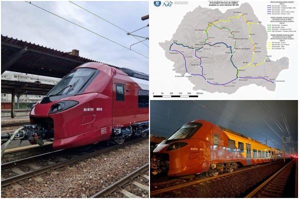 Ruta pe care va circula primul tren electric Alstom cumpărat de România, din noiembrie. Harta curselor de anul viitor