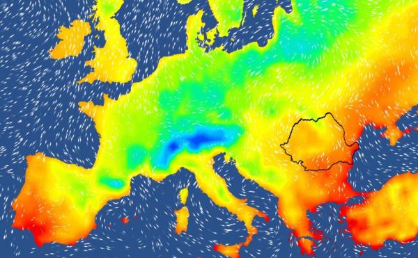 Harta temperaturilor în Europa