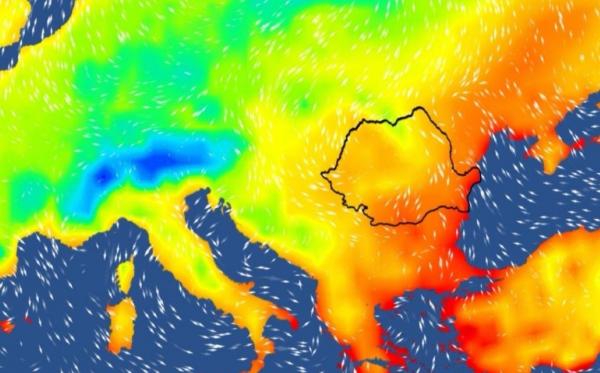 Harta temperaturilor în Europa