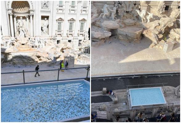 Furie şi critici la Roma, după ce turiştii au fost puşi să arunce monedele într-o "piscină pentru copii" lângă Fontana di Trevi