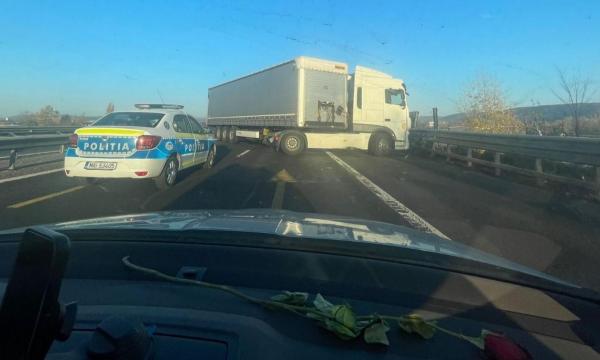 Şofer polonez de TIR prins circulând pe contrasens pe Autostrada Bucureşti-Piteşti