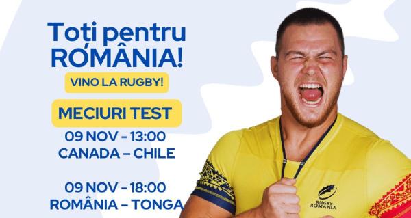 Sâmbătă, 9 noiembrie 2024, pe Stadionul Arcul de Triumf, din Bucureşti, se joacă două meciuri internaţionale de rugby