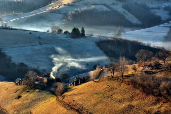 piesaj de iarnă în România