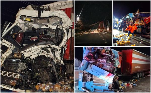 Dezastru pe un drum din Bihor, după ce două TIR-uri s-au ciocnit frontal. Unul dintre şoferi a murit în drum spre spital