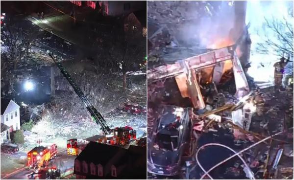 Un pompier mort și alte 11 persoane rănite, după ce o casă din SUA a explodat din senin. Mai devreme cu o oră cineva reclamase o scurgere de gaz