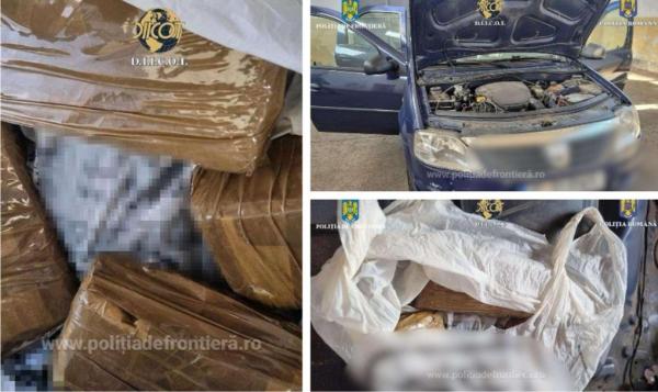 Captură impresionantă a poliţiştilor de frontieră din Giurgiu. Au găsit aproape un kilogram de cocaină sub bancheta din spate a unui Logan