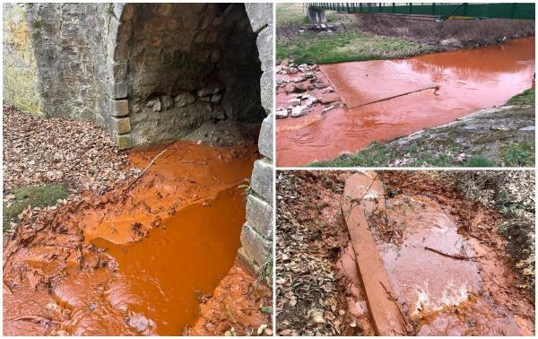 Fenomen bizar pe Valea Borod din Bihor. Apa s-a colorat în roșu, iar specialiștii cred că de vină este cutremurul de duminică