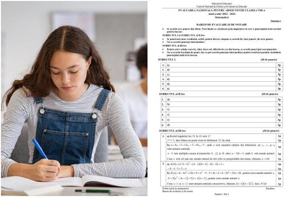 Barem simulare matematică Evaluare Națională 2024. Cum se rezolvă subiectele