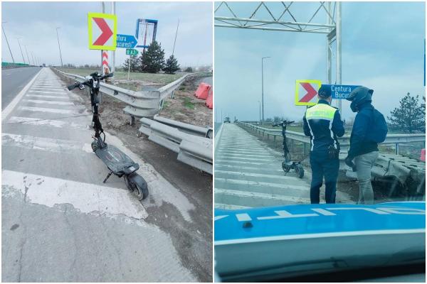 La plimbare cu trotineta pe Autostrada Soarelui. Ce amendă a primit tânărul de 31 de ani